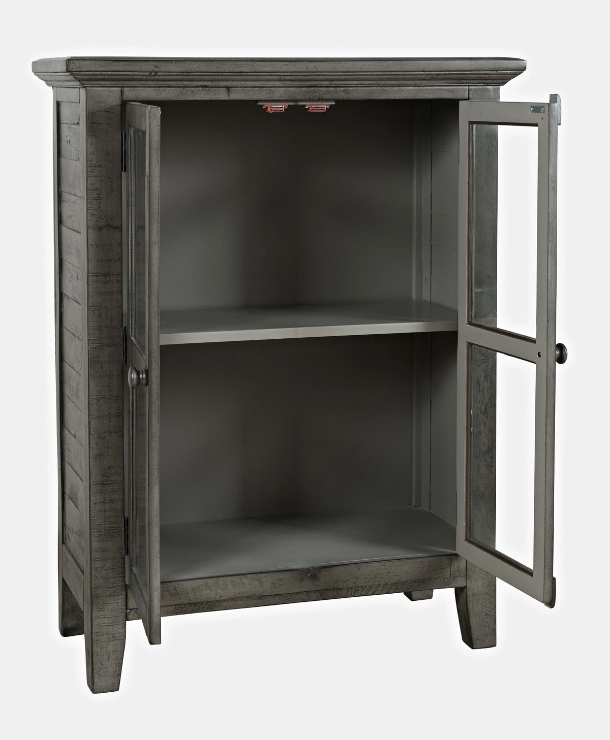 32" Distressed Acacia Two-Door Accent Cabinet D666