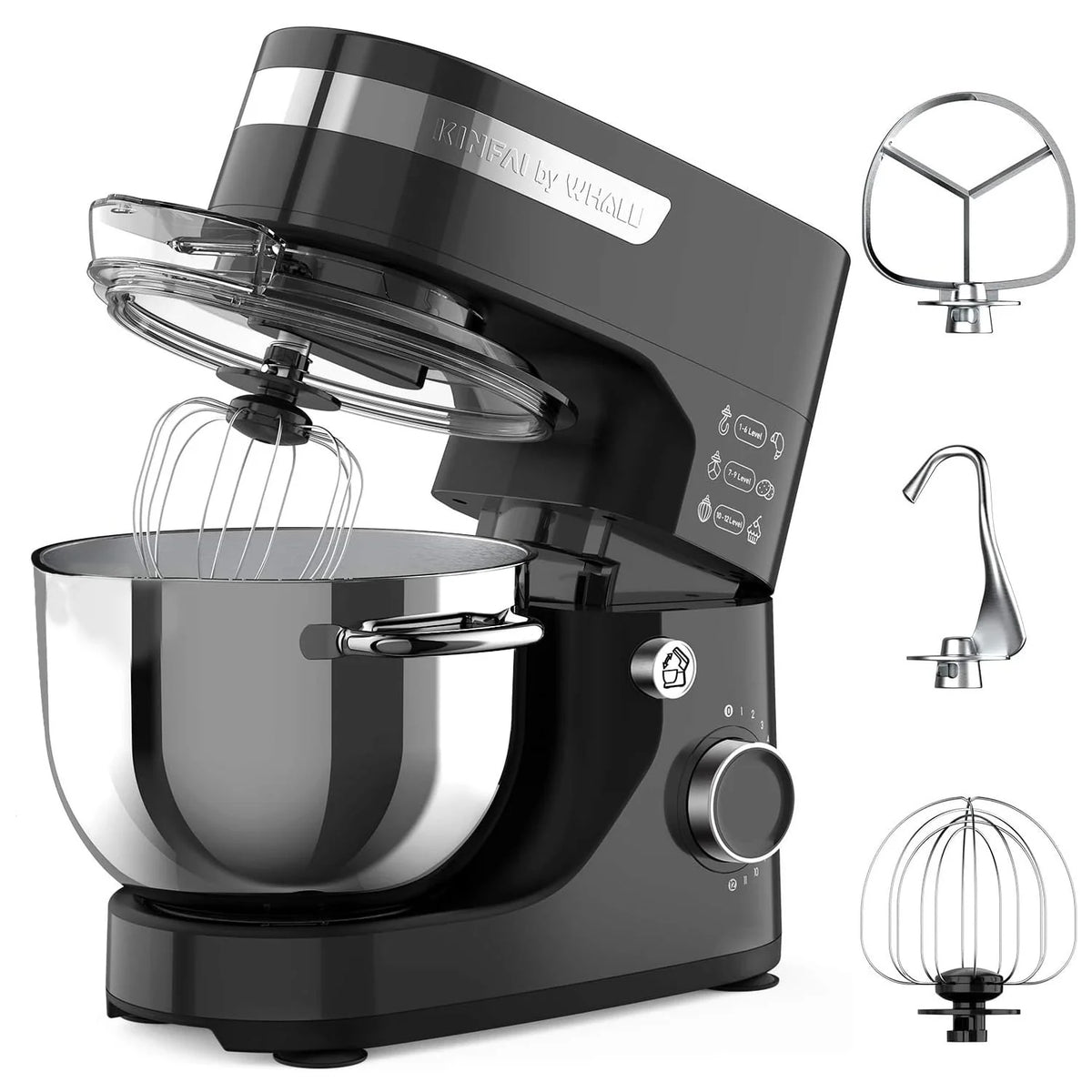 5.5Qt 12-Speed Tilt-Head Electric Kitchen Mixer with Stainless Steel Bowl F4869