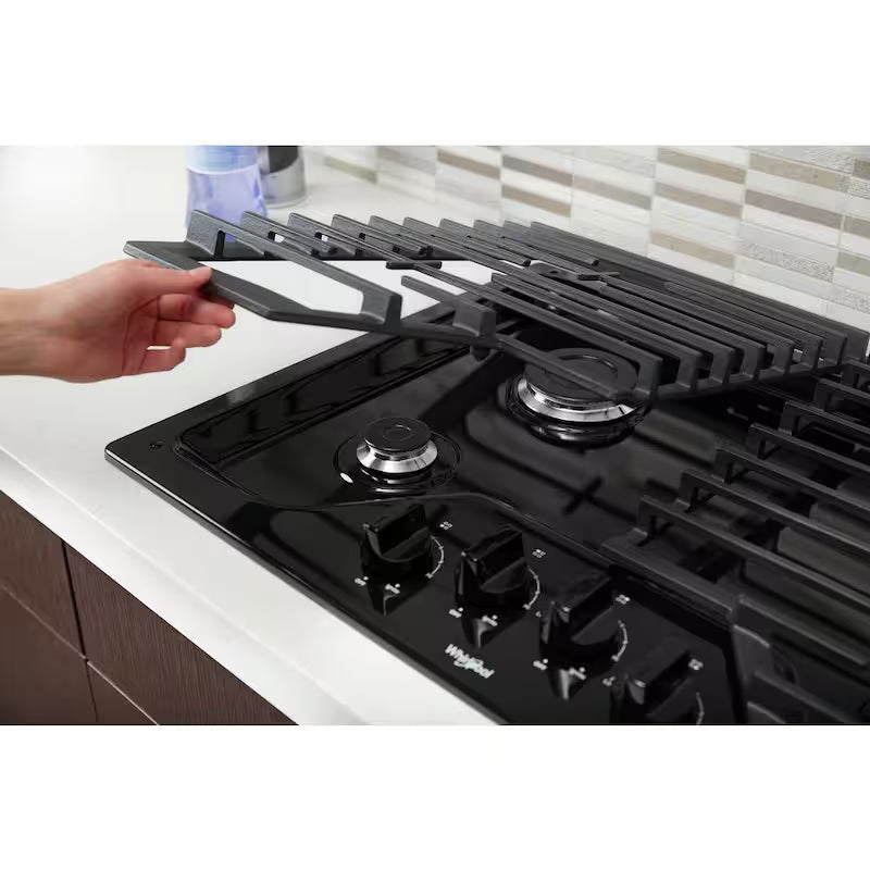 Black 4 Burner Gas Cooktop with Cast-Iron Grates C52551