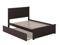 Full Platform Bed with Foot Board and Trundle Bed in Espresso G927174
