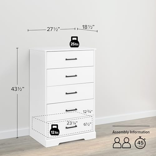 Black 5 Drawer Chest of Drawers G7521