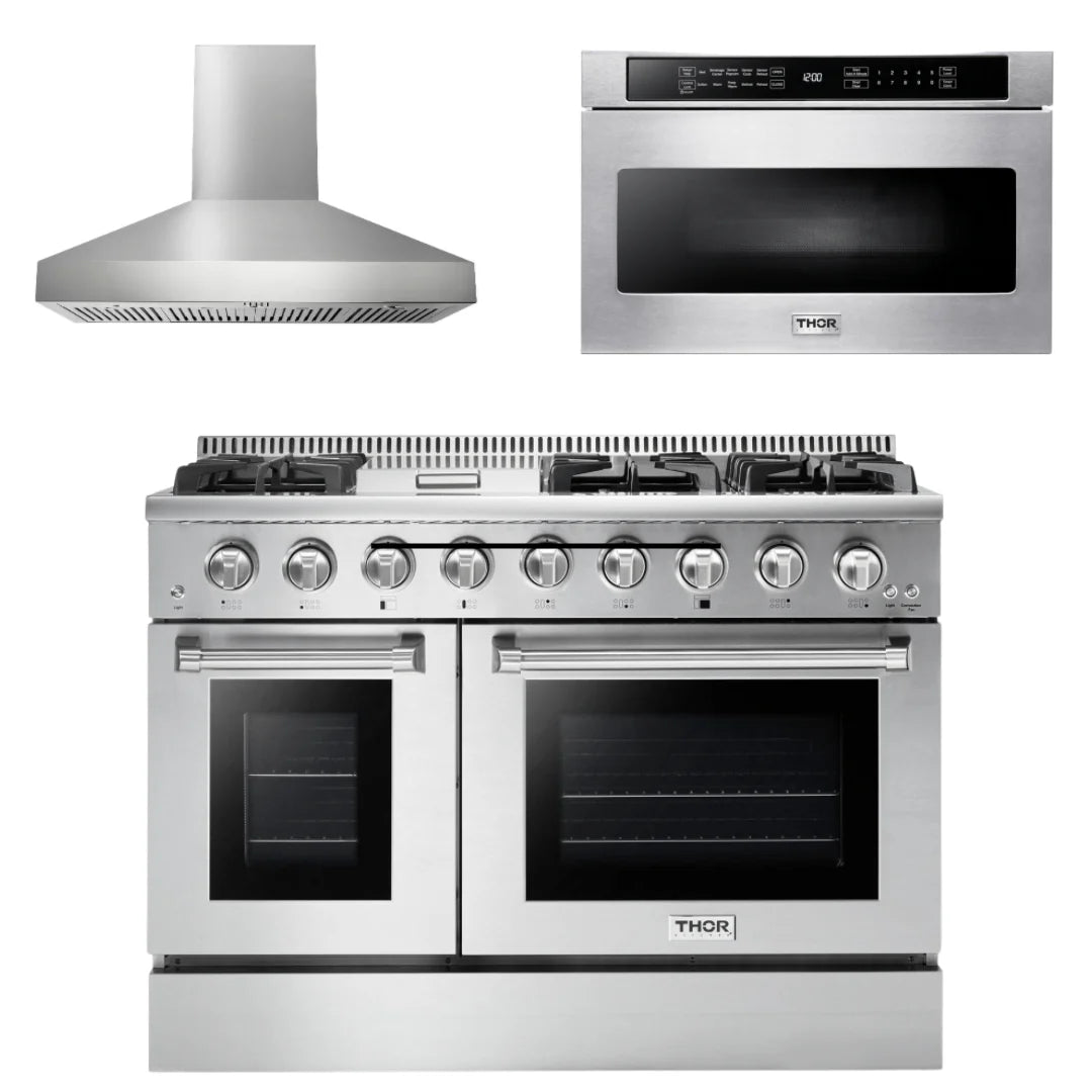 48 Propane Gas Burner Electric Oven Range Range Hood Microwave Z4719