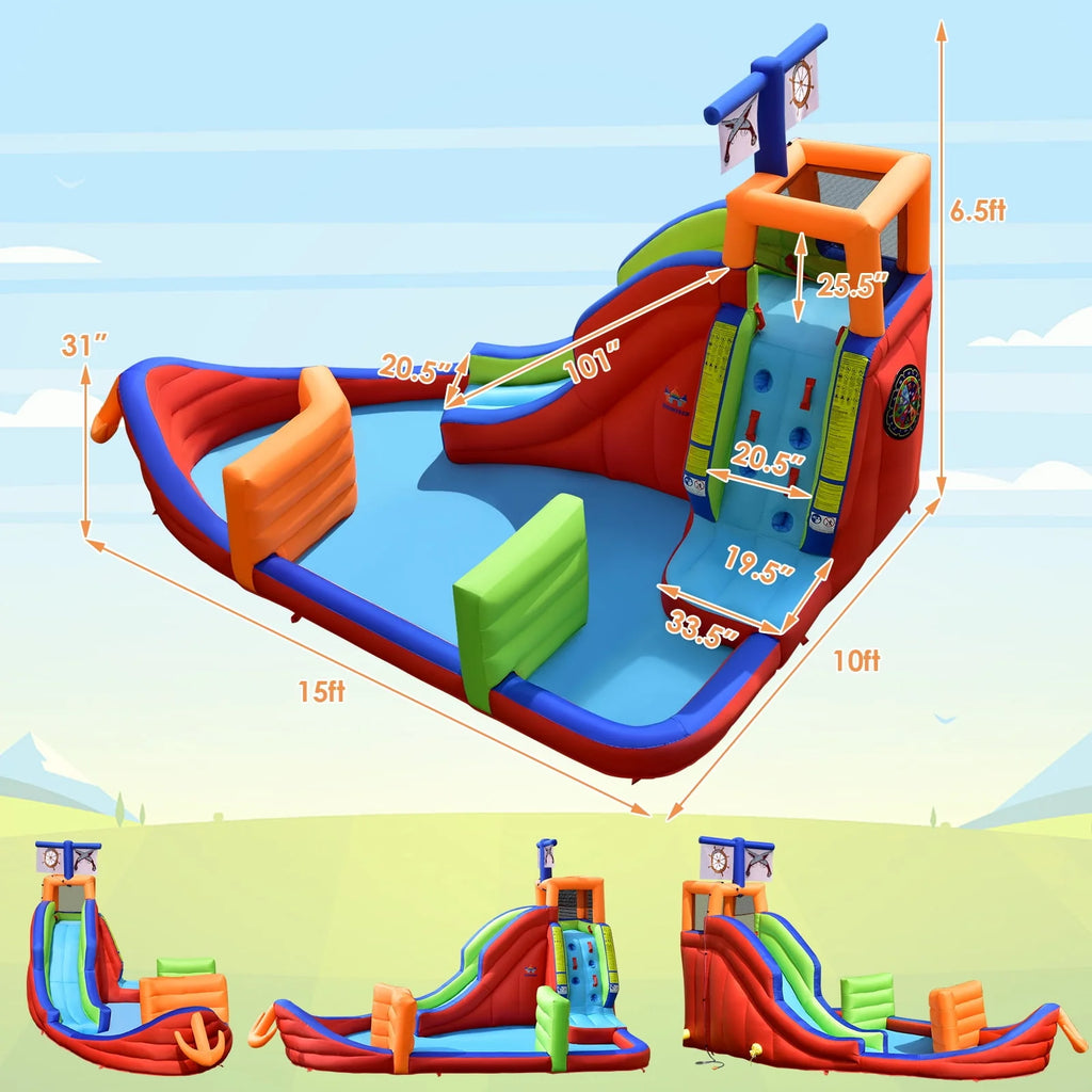 6-in-1 Inflatable Castle with Water Guns & Blower G452