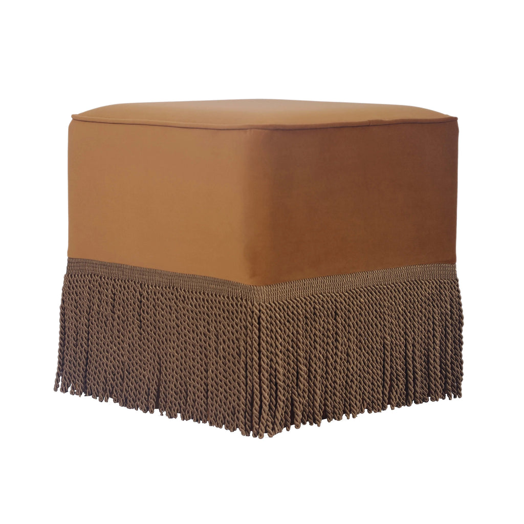Yellow Velvet Ottoman D5592