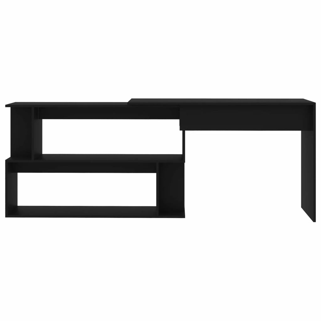 Black Engineered Wood Corner Desk K229