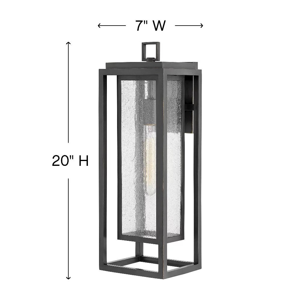 1-Light Large Outdoor Wall Lantern with Clear Seedy Glass D990