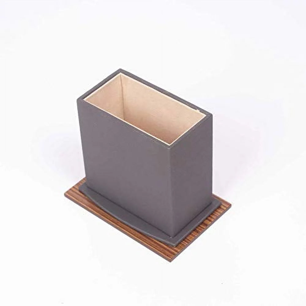 11 Pcs Leather & Wood Desk Organizer Set X4752