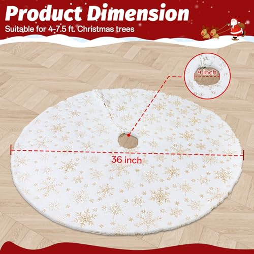 White 36 inches Christmas Tree Skirt U93385