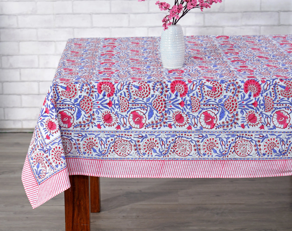 100% Cotton Hand Block Print Tablecloth 60" x 60" J759161