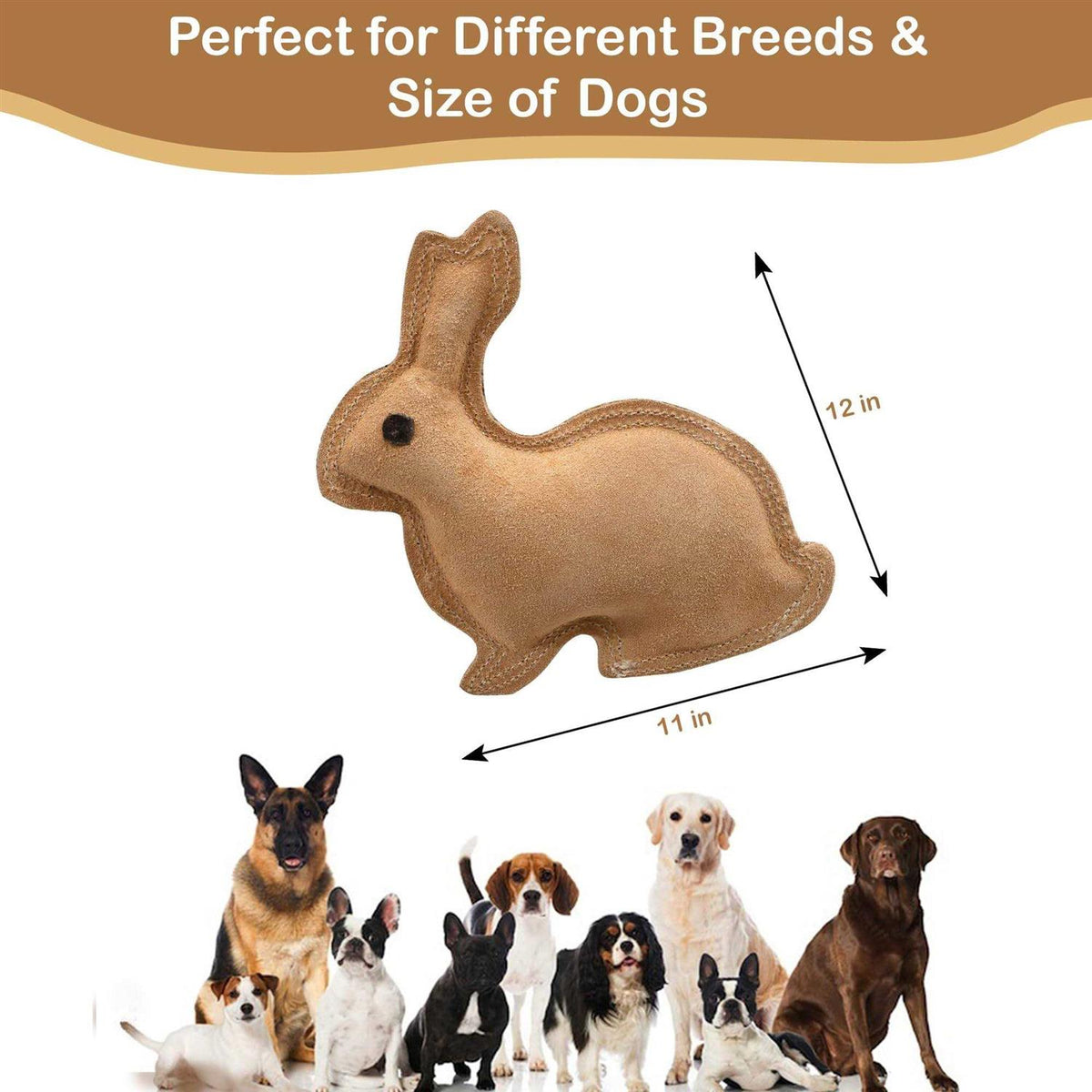 Fused Leather Rabbit Dog Toy C936756
