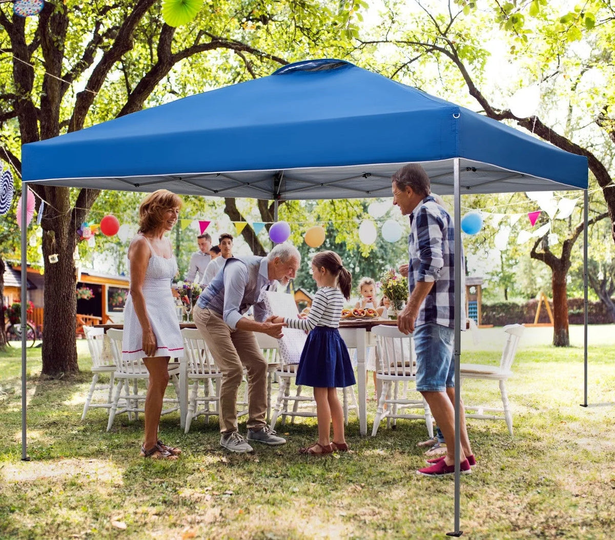 10' x 10' Blue Pop Up Canopy Tent with Wheeled Bag U11626